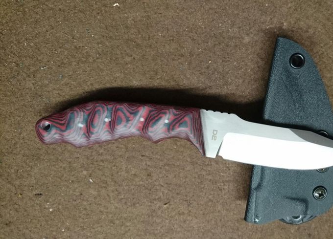 PF, Micarta Rot Schwarz gegroovt